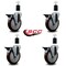 Service Caster 5'' Maroon Poly Swivel 1-1/2'' Expanding Stem Caster Set with Brake, 4PK SCC-EX20S514-PPUB-MRN-PLB-112-4 - alternate 2